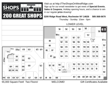 Shops Lower Floor map